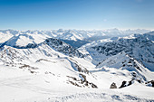 Switzerland, Grisons, Davos: View from Weissfluhgipfel (2844m)