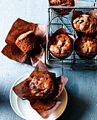 Double chocolate muffins with chocolate chips