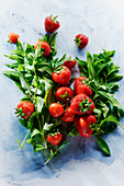 Strawberries and fresh mint