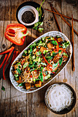 Asian glass noodle salad with cashew nuts
