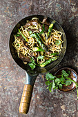 Thai beef and asparagus stir fry