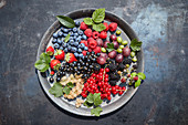 Various berries on a plate