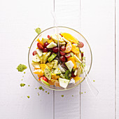 Multicolored fresh fruit salad