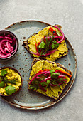 Open Sandwich with Chickpea Curry Hummus