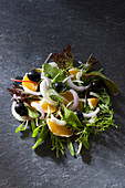 Vegan Sicilian fennel salad with orange, red onion and olives