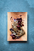 Veal liver with fruity-sour cherries and radicchio