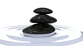 Floating stones, illustration