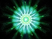 Particle fission, fractal illustration