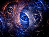 Eyes of dimensions, fractal illustration