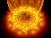 Fire mandala, fractal illustration