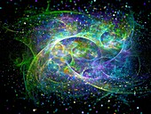 Interstellar force fields, abstract illustration