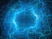 High voltage lightning, abstract fractal illustration