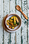 Fried Zucchini with Chili Flakes