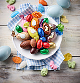 Easter sweets on a plate