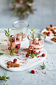 Raspberry and coconut cream and gingerbread men