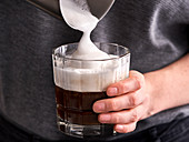 Coffee with vegan milk foam