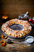 Mincemeat, apple and marzipan wreath