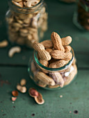 Peanuts in screw top jars