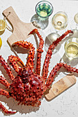 King Crab with white wine.