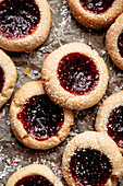 Thumbprint cookies with raspberry jam