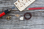 Utensils for making poker work jewellery pendants