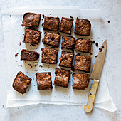 Brownies, in Stücke geschnitten