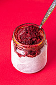 Homemade bilberry blueberry fruit sorbet granita