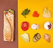 Shawarma-Wrap mit Fleisch und Gemüse (Türkei)