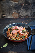 Lentils with salsiccia and sage