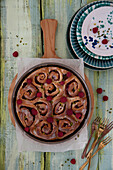 Rose cinnamon roll cake