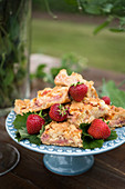 Salted butter and Plougastel strawberry crumble-style squares