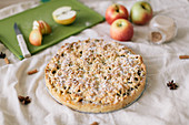 Apple cake with a crumble topping