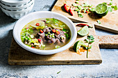 Thai beef soup with lime