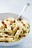 Garganelli with bacon and thyme