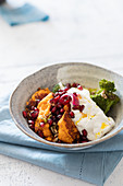 Sweet potato fritters with labneh