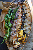 Grilled trout with herbs