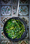 Green asparagus and spinach