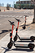 Unused rental scooters during Covid-19 outbreak