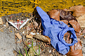 Discarded gloves during Covid-19 outbreak