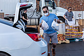 Drive-thru food bank during Covid-19 outbreak