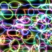 Illuminated colourful shapes, illustration