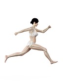 Woman running, illustration