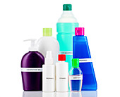 Bottles of disinfectant
