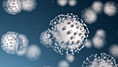 Covid-19 coronavirus particles, illustration