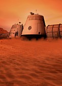 Buildings on Mars, illustration