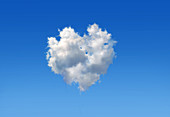 Heart-shaped cloud, conceptual illustration