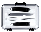Pedicure and manicure set, X-ray