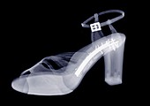 Angled high heeled shoe, X-ray