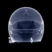 Motorcycle helmet from front, X-ray