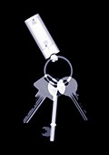 Key ring with three keys, X-ray